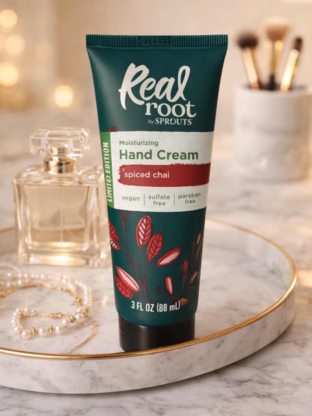 HTF Real Root by Sprouts Spiced Chai Hand Cream Limited Edition Vegan Beauty